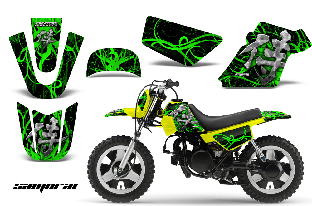 Yamaha PW 50 Graphics Kit Samurai Green Black YB